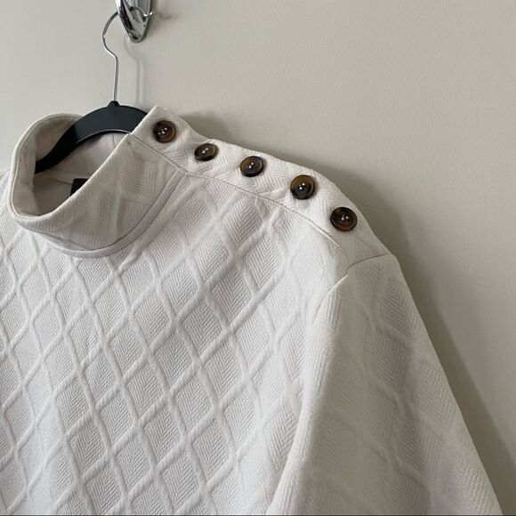 Anthropologie-Saturday/Sunday Mollie Button-Shoulder Top - Picture 4 of 9